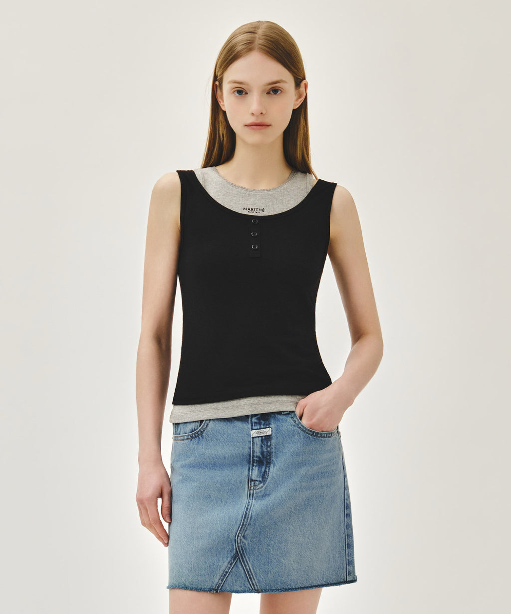Marithe & Francois Girbaud - Layered Sleeveless (Black) product image 1 | TRAB K-Fashion Australia