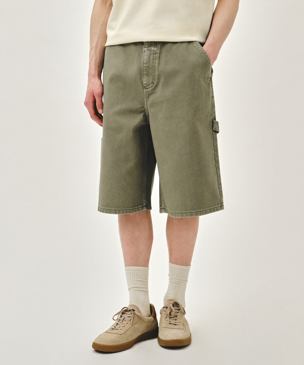 Marithe & Francois Girbaud - Bermuda Carpenter Denim Shorts (Gray Khaki) product image 1 | TRAB K-Fashion Australia