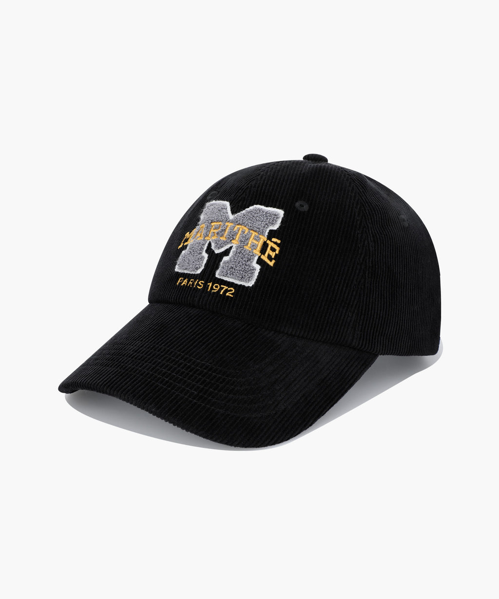 Marithe & Francois Girbaud - Logo Corduroy Covered Cap (Black) product image 1 | TRAB K-Fashion Australia