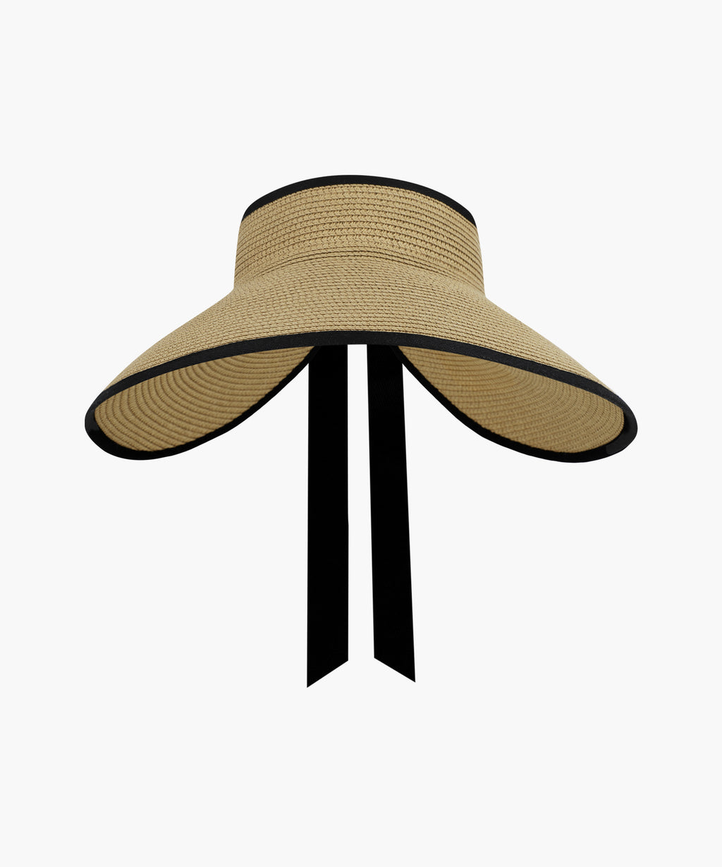 Marithe & Francois Girbaud - Circle Logo Wide Sun Visor (Black) product image 1 | TRAB K-Fashion Australia