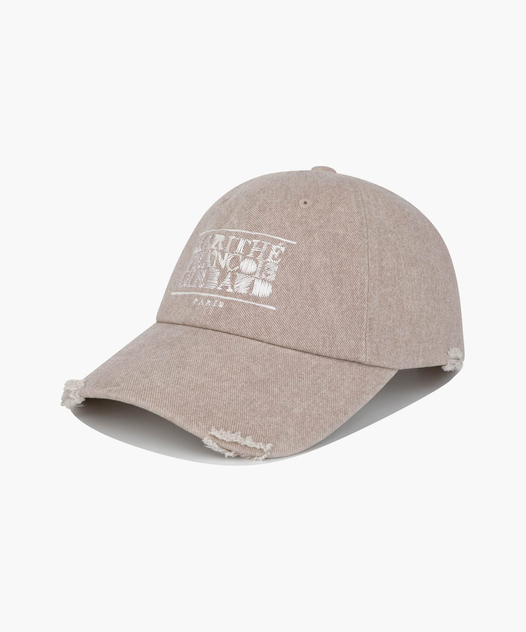 Marithe & Francois Girbaud - Drawing Classic Logo Damaged Covered Cap (Pink) product image 1 | TRAB K-Fashion Australia