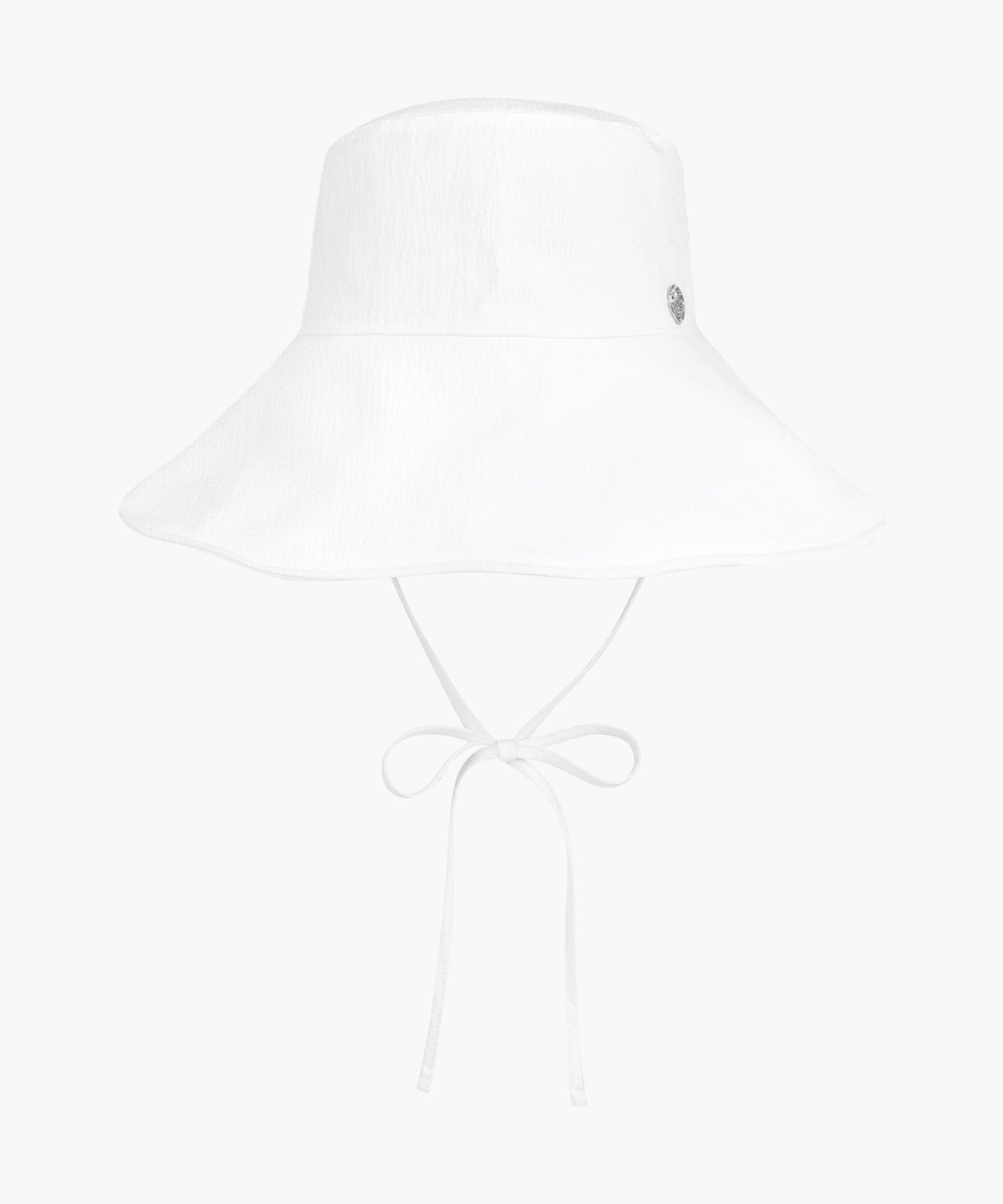 Marithe & Francois Girbaud - Strap Seersucker Wide Bucket Hat (Ivory) product image 1 | TRAB K-Fashion Australia