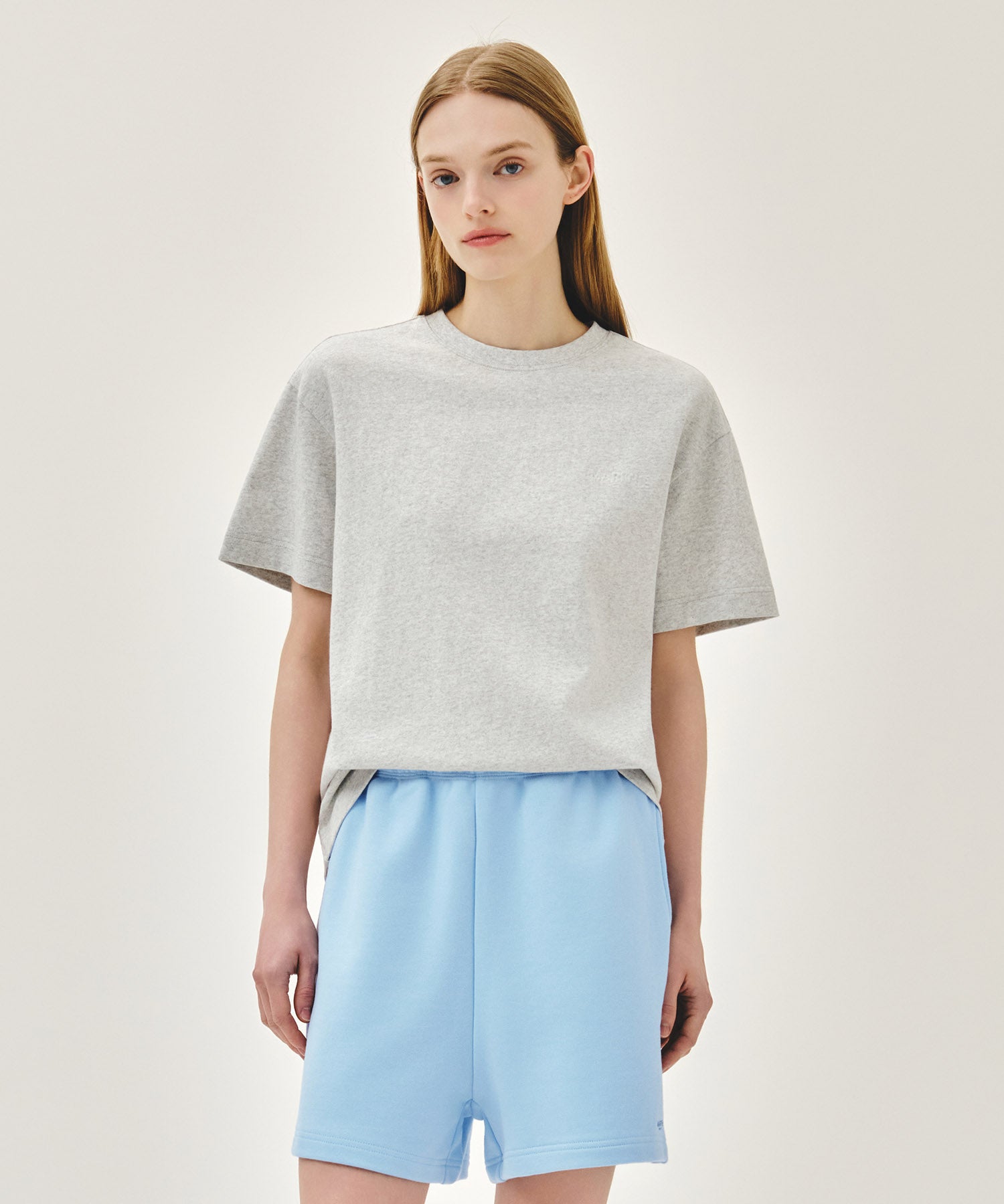 Marithe & Francois Girbaud - Embo Small Regular Logo Tee (Light Heather Gray) product image 1 | TRAB K-Fashion Australia