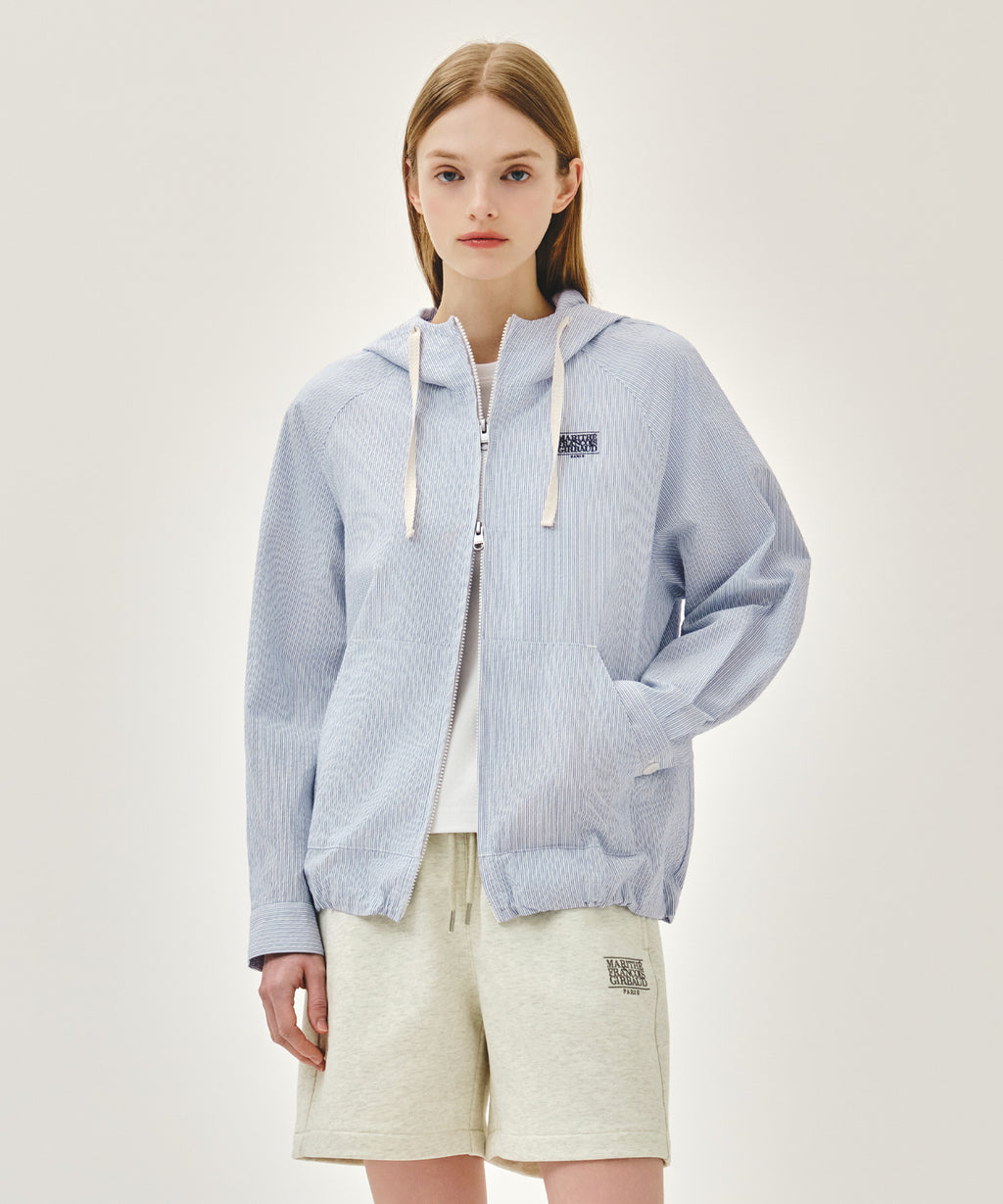 Marithe & Francois Girbaud - Classic Logo Hooded Pattern Jacket (Stripe) product image 4 | TRAB K-Fashion Australia