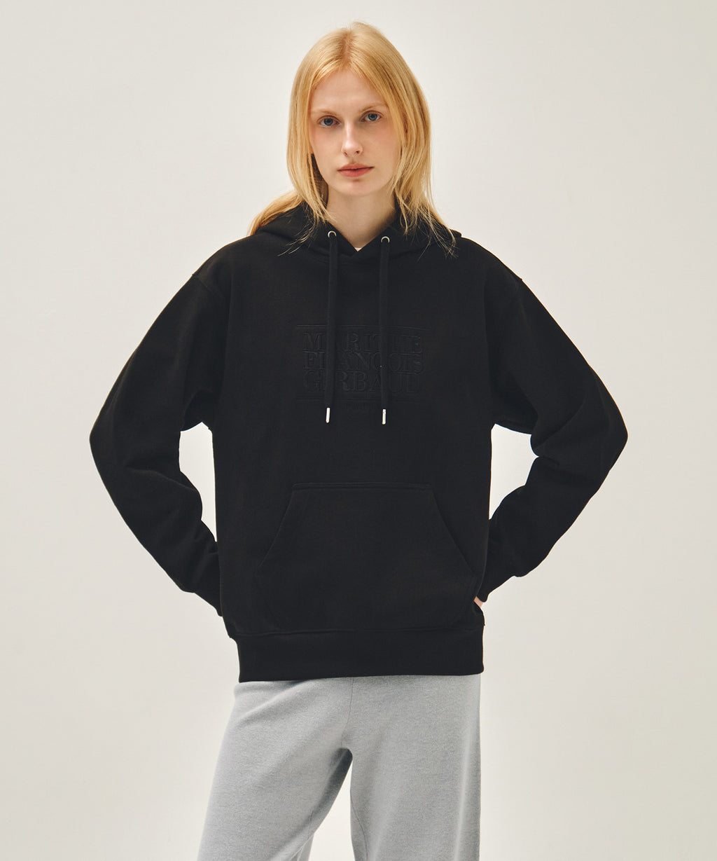 Marithe & Francois Girbaud - Classic Logo Embroidery Hoodie (Black Black) product image 1 | TRAB K-Fashion Australia