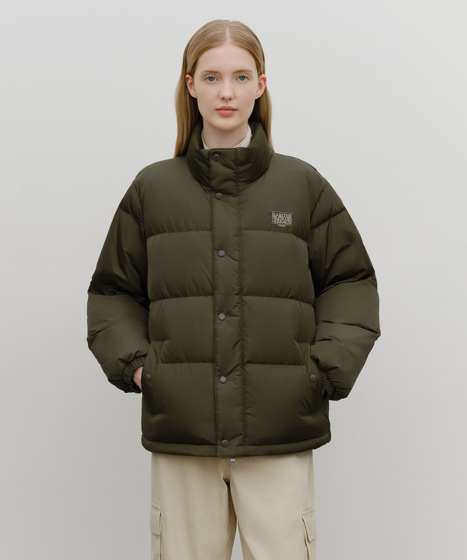 Marithe & Francois Girbaud - Classic Logo Down Jacket (Khaki) product image 5 | TRAB K-Fashion Australia