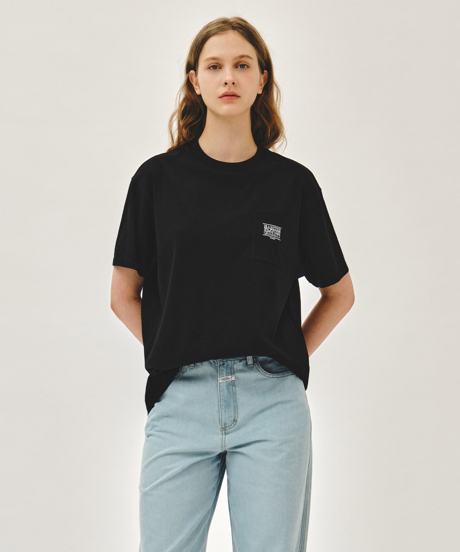 Marithe & Francois Girbaud - Doodle Classic Logo Pocket Tee (Black) product image 1 | TRAB K-Fashion Australia