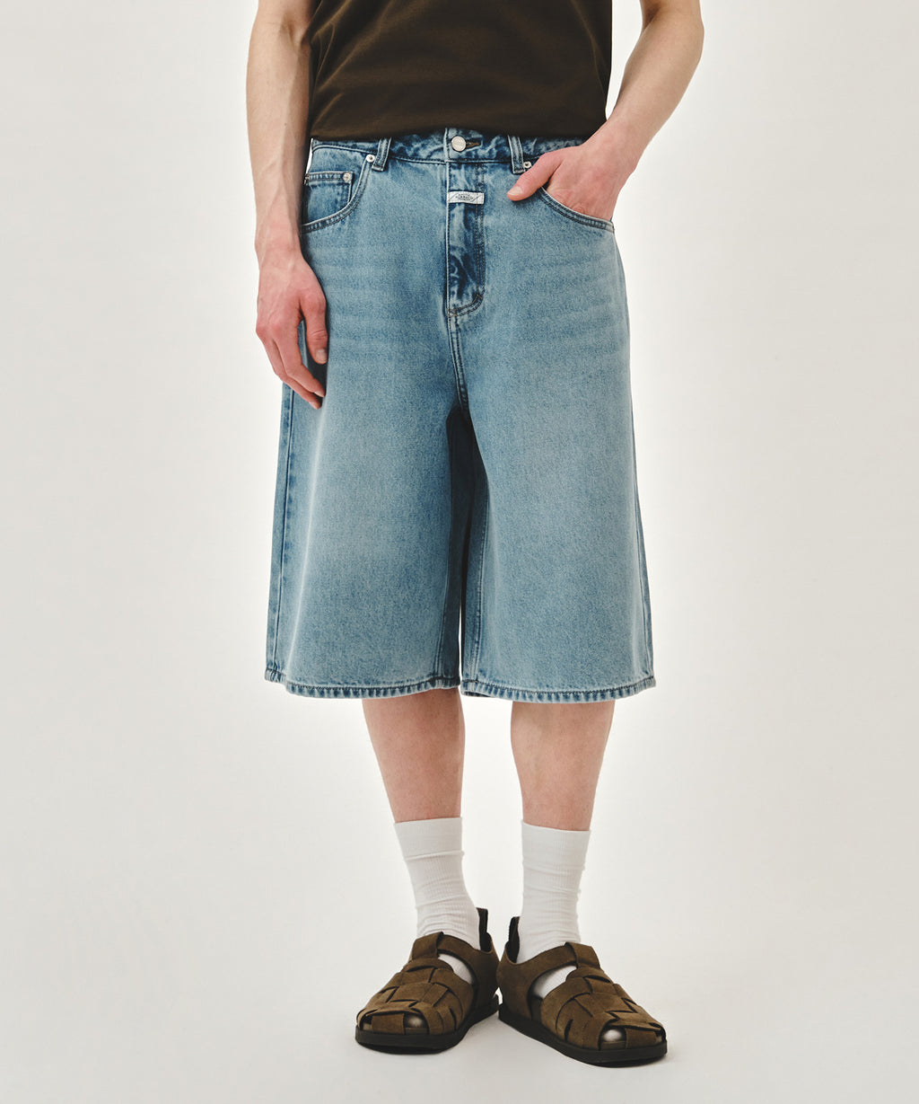 Marithe & Francois Girbaud - Bermuda Denim Pants (Light Blue) product image 1 | TRAB K-Fashion Australia