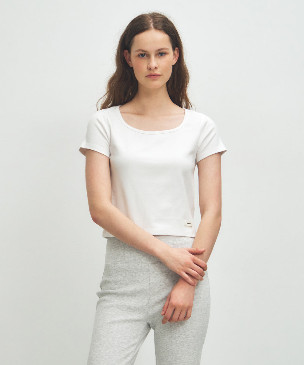 Marithe & Francois Girbaud - Basic Crop Tee (White) product image 1 | TRAB K-Fashion Australia