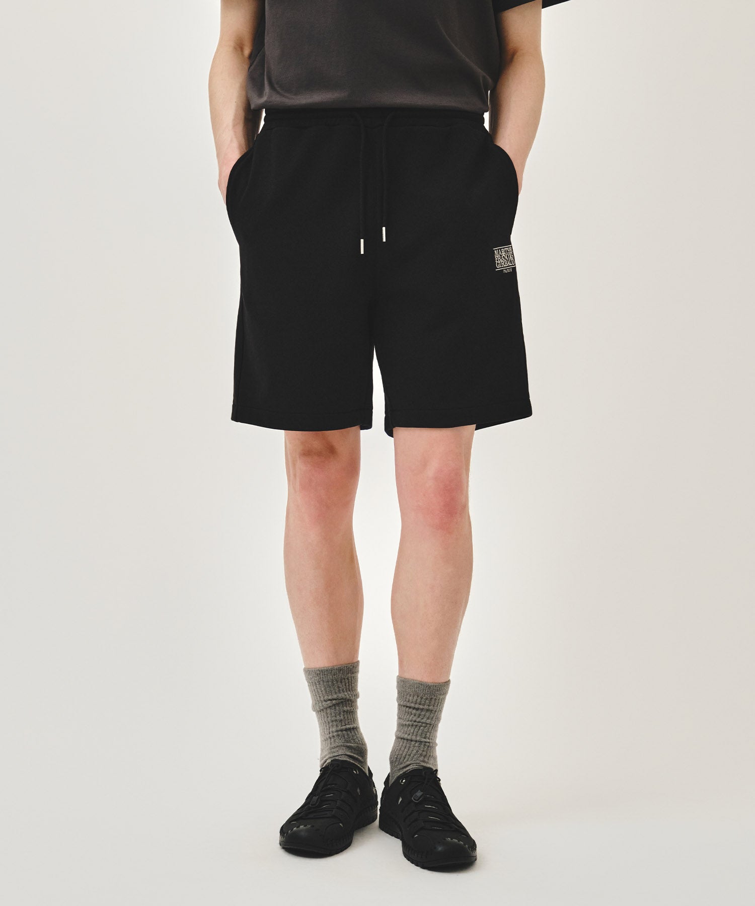 Marithe & Francois Girbaud - Classic Logo Sweat Shorts (Black) product image 1 | TRAB K-Fashion Australia
