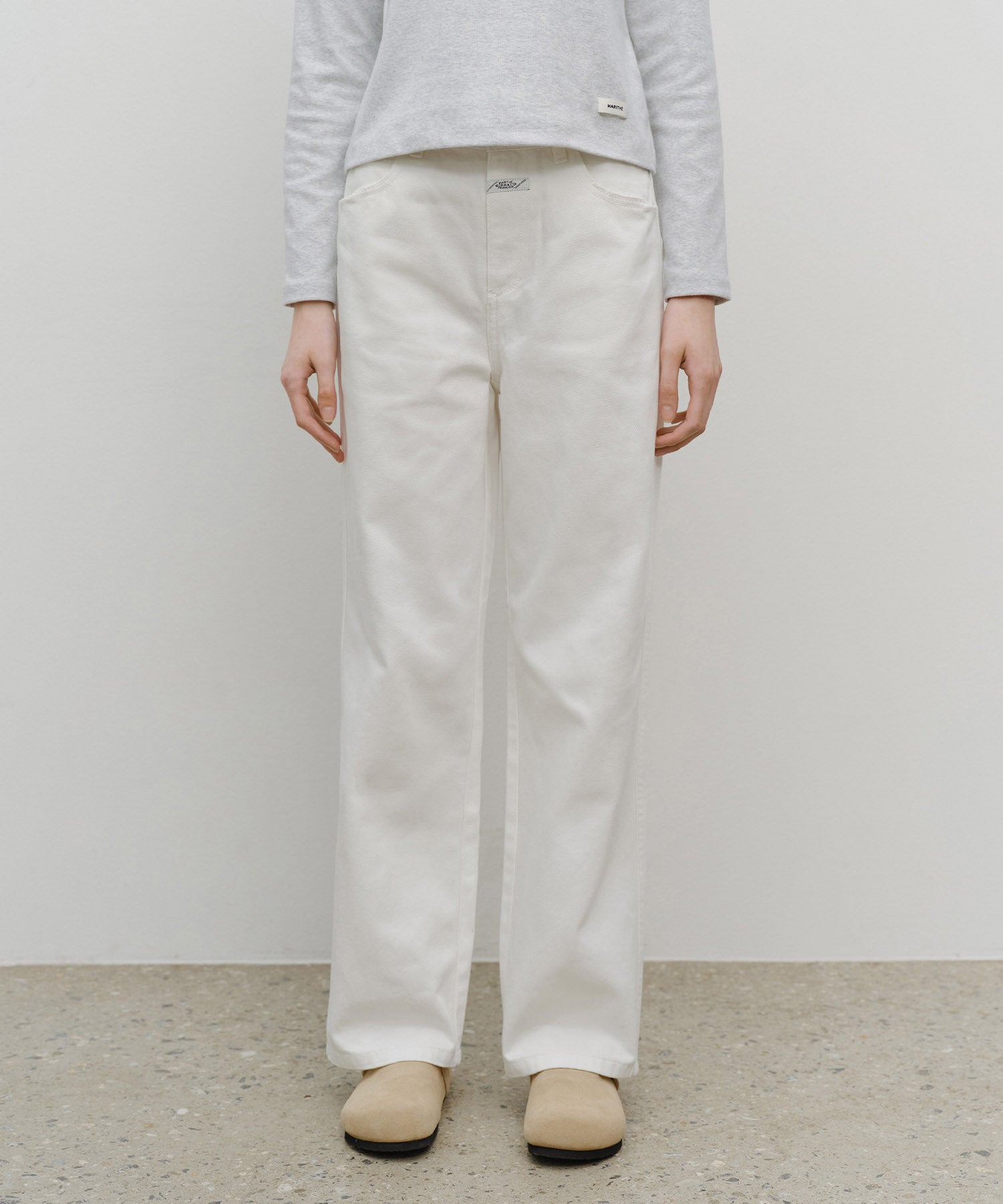 Marithe & Francois Girbaud - High Straight Denim Pants (White) product image 1 | TRAB K-Fashion Australia
