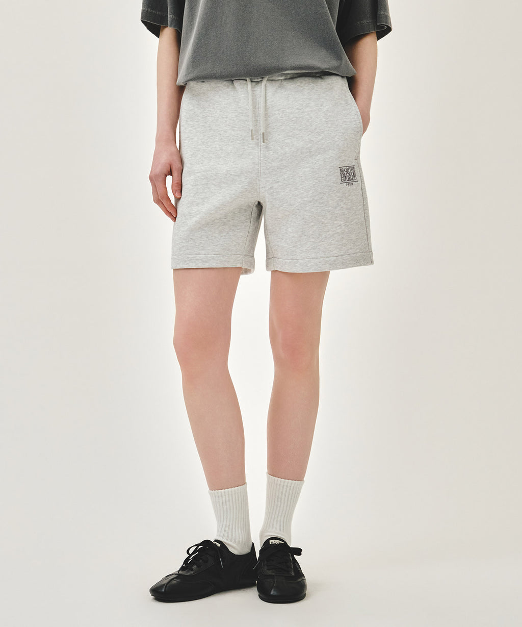 Marithe & Francois Girbaud - Classic Logo Sweat Shorts (Light Heather Gray) product image 1 | TRAB K-Fashion Australia