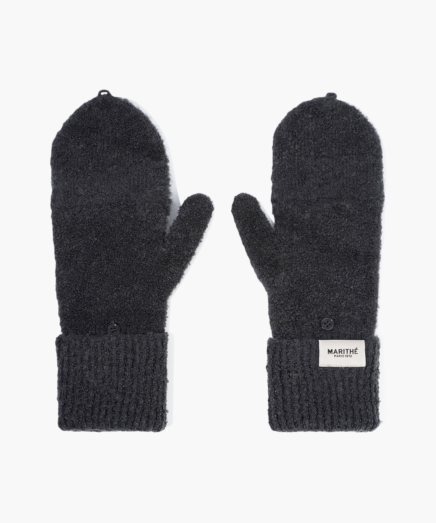 Marithe & Francois Girbaud - Regular Logo Mittens (Charcoal) product image 1 | TRAB K-Fashion Australia