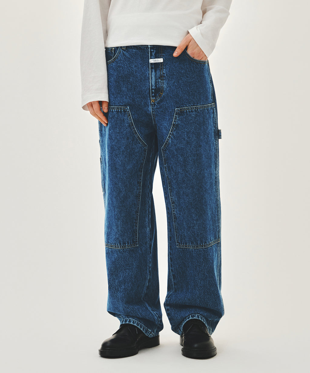 Marithe & Francois Girbaud - Double Knee Denim Pants (Blue) product image 1 | TRAB K-Fashion Australia