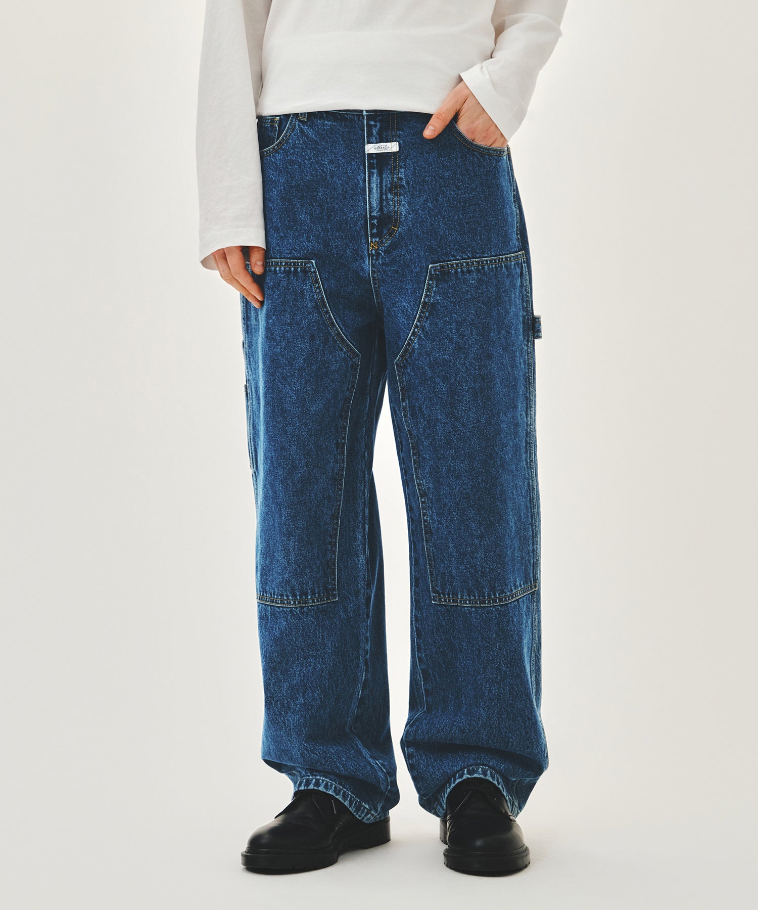 Marithe & Francois Girbaud - Double Knee Denim Pants (Blue) product image 1 | TRAB K-Fashion Australia