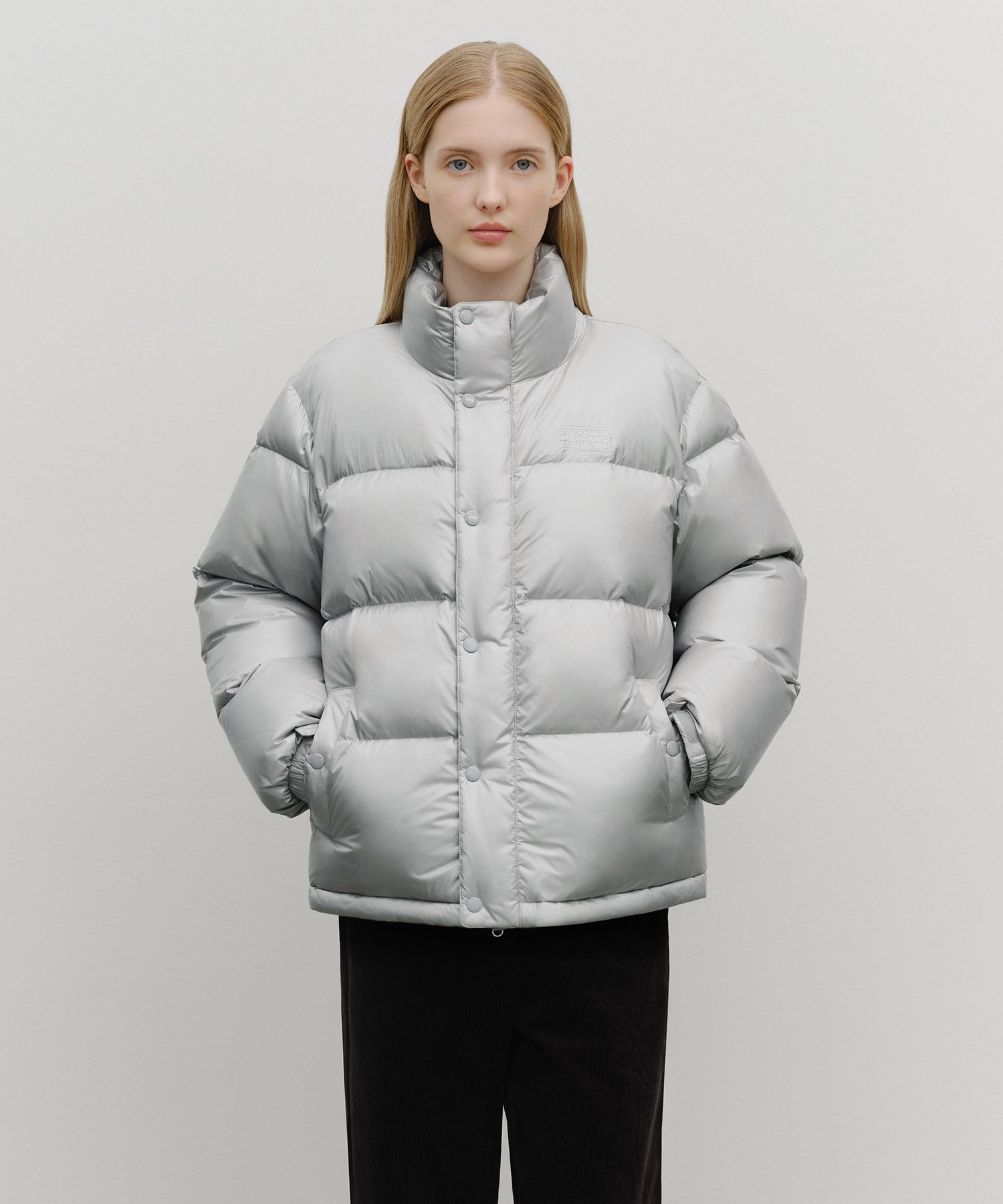 Marithe & Francois Girbaud - Glossy Down Jacket (Light Gray) product image 1 | TRAB K-Fashion Australia