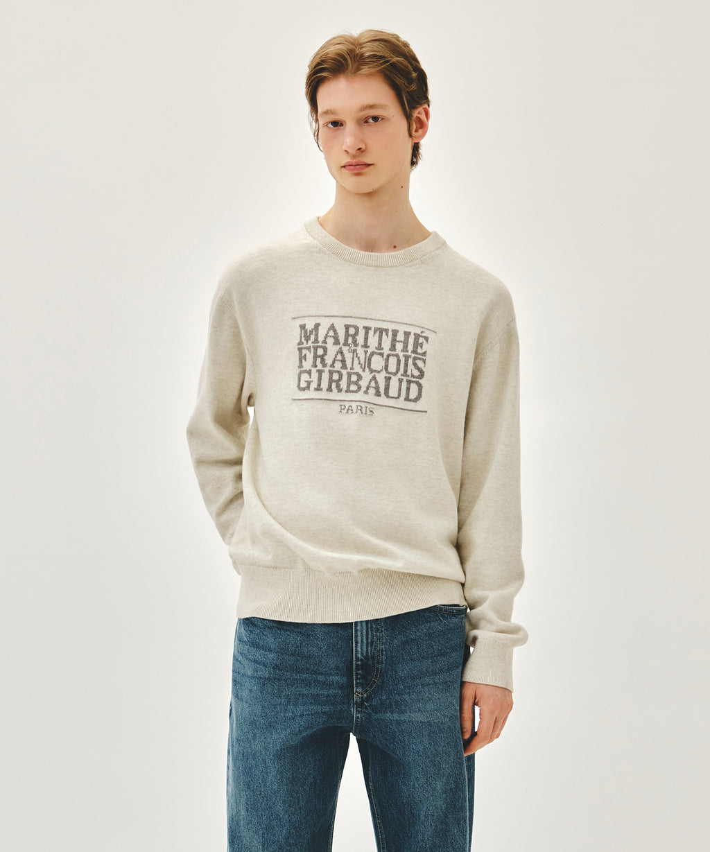 Marithe & Francois Girbaud - Classic Logo Knit Pullover (Ivory) product image 1 | TRAB K-Fashion Australia