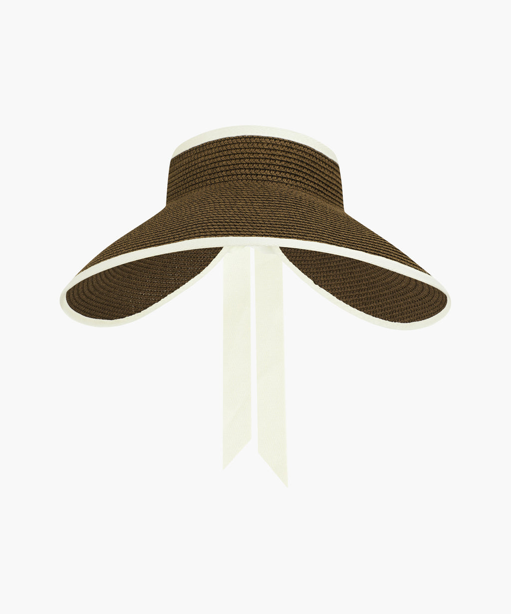 Marithe & Francois Girbaud - Circle Logo Wide Sun Visor (Ivory) product image 1 | TRAB K-Fashion Australia