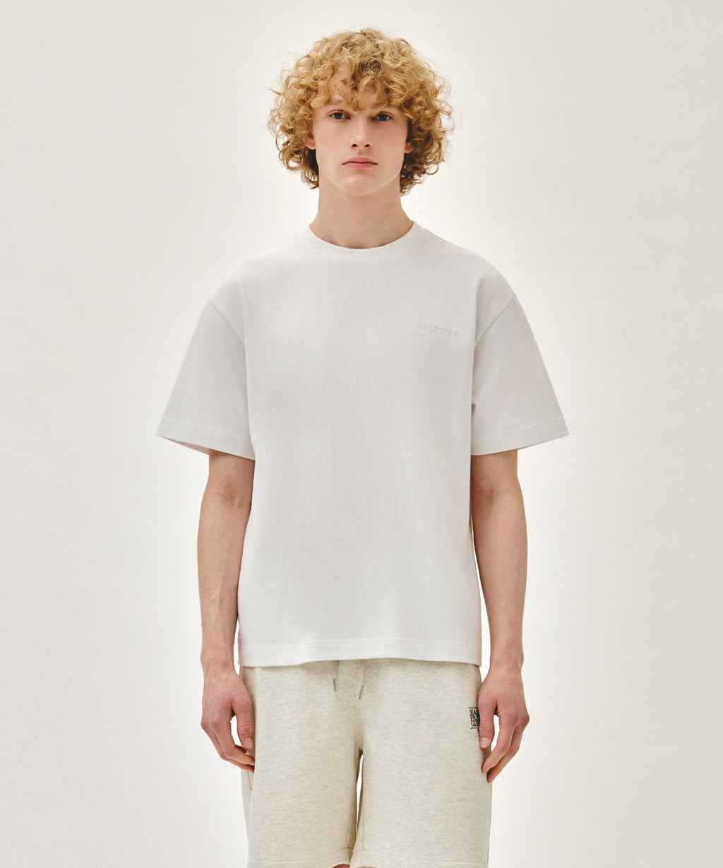 Marithe & Francois Girbaud - Embo Small Regular Logo Tee (White) product image 1 | TRAB K-Fashion Australia