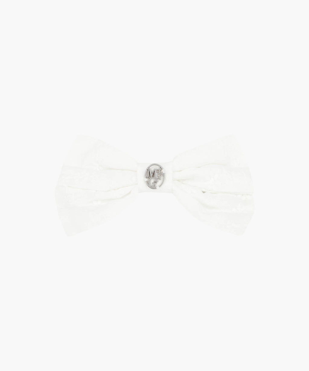 Marithe & Francois Girbaud - Circle Logo Ribbon Hair Pin (White) product image 1 | TRAB K-Fashion Australia