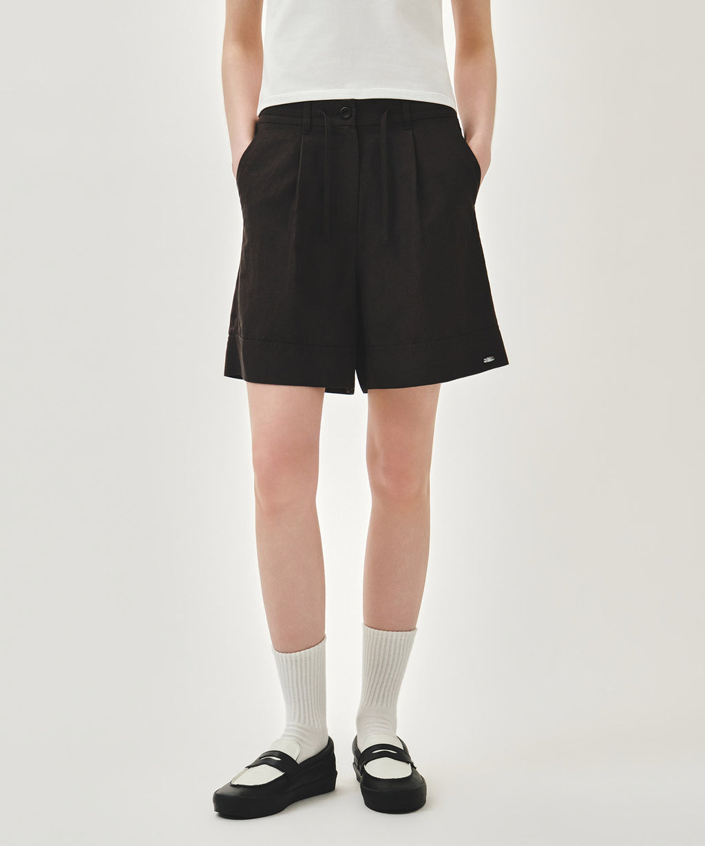 Marithe & Francois Girbaud - Easy Linen Shorts (Charcoal) product image 1 | TRAB K-Fashion Australia