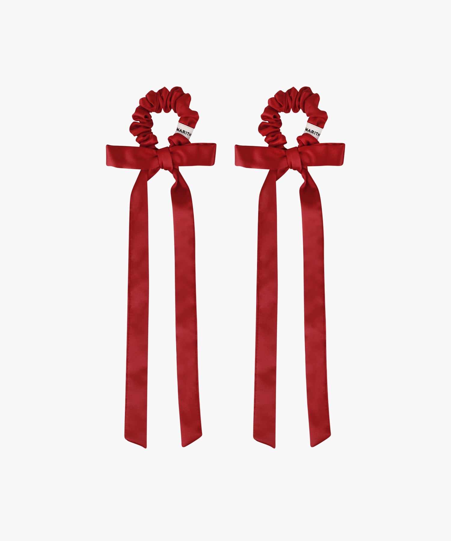 Marithe & Francois Girbaud - Regular Logo Satin Hair Ribbon Scrunchie 2pack (Red) product image 1 | TRAB K-Fashion Australia