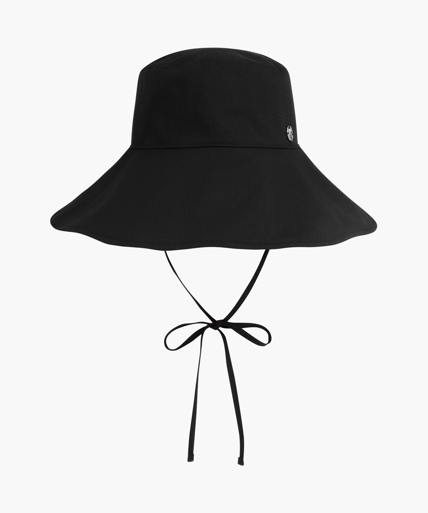 Marithe & Francois Girbaud - Strap Seersucker Wide Bucket Hat (Black) product image 1 | TRAB K-Fashion Australia