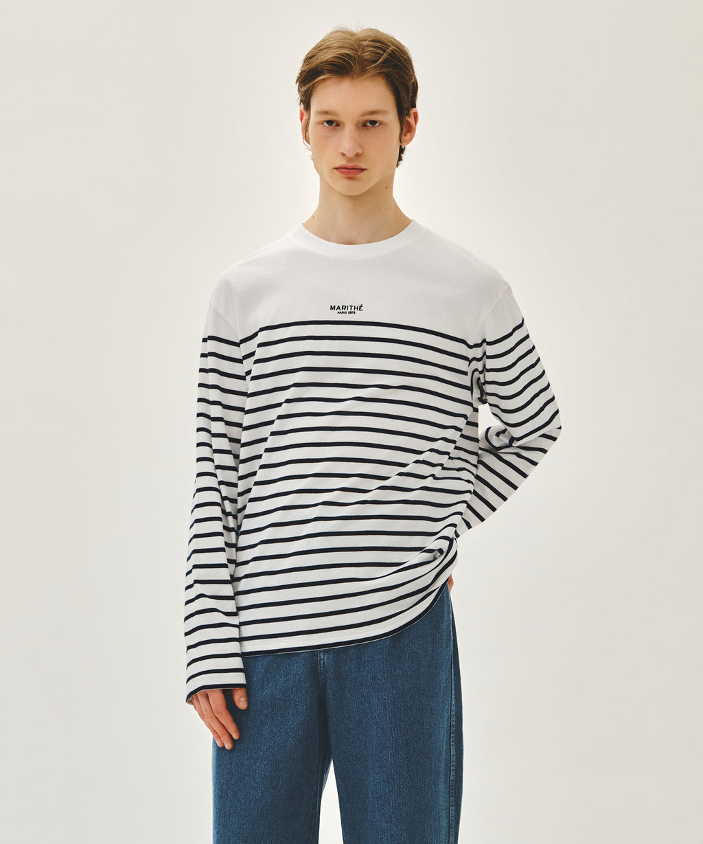 Marithe & Francois Girbaud - Block Stripe Long Sleeve Tee (Navy) product image 4 | TRAB K-Fashion Australia