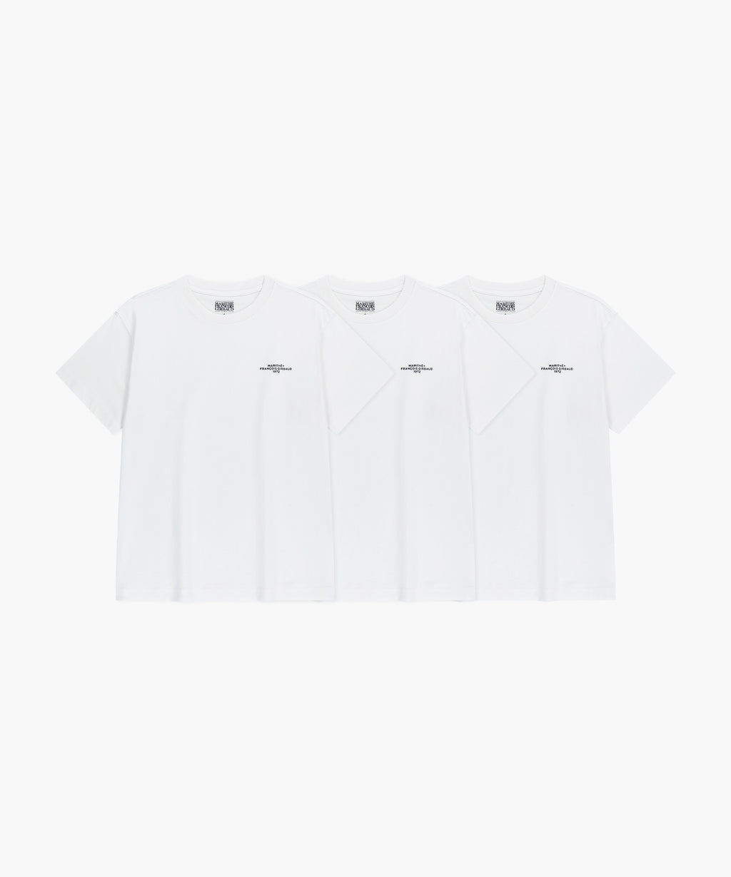 Marithe & Francois Girbaud - 3pack Lettering Logo Tee (White) product image 1 | TRAB K-Fashion Australia