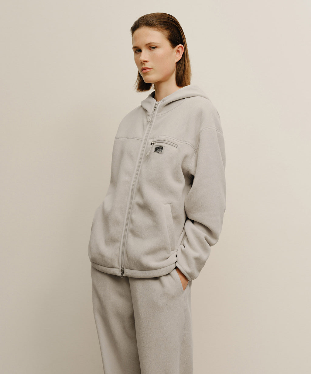 Marithe & Francois Girbaud - Marithe Sport Fleece Hood Zip-up Jacket (Light Gray) product image 1 | TRAB K-Fashion Australia