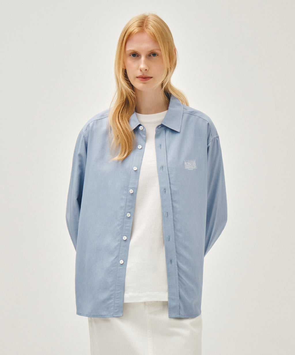 Marithe & Francois Girbaud - Classic Logo Linen Shirt (Sky Blue) product image 1 | TRAB K-Fashion Australia