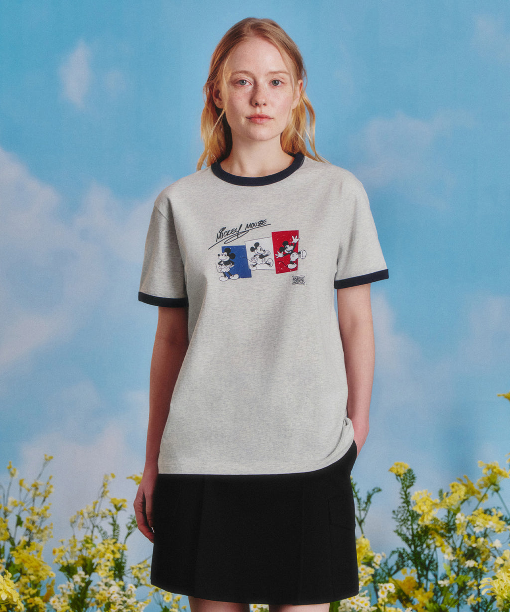 Marithe & Francois Girbaud - Mickey_french Ringer Tee (Light Heather Gray) product image 1 | TRAB K-Fashion Australia