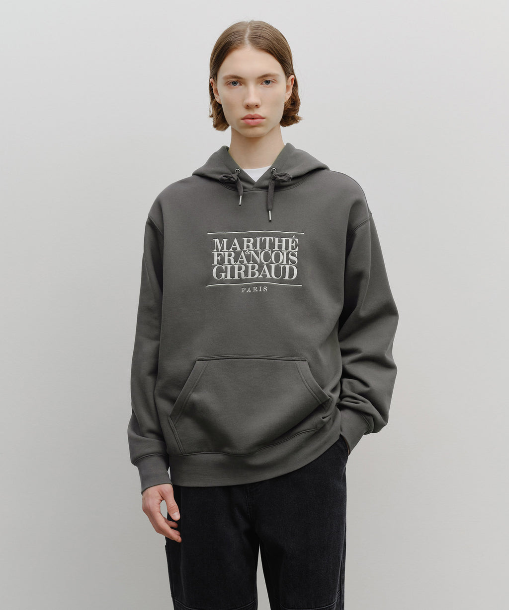 Marithe & Francois Girbaud - Classic Logo Embroidery Hoodie (brushed) (Charcoal) product image 4 | TRAB K-Fashion Australia