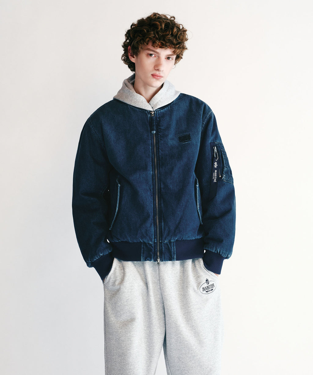 Marithe & Francois Girbaud - Marithe X Alpha Industries Ma-1 Jumper (Blue) product image 1 | TRAB K-Fashion Australia