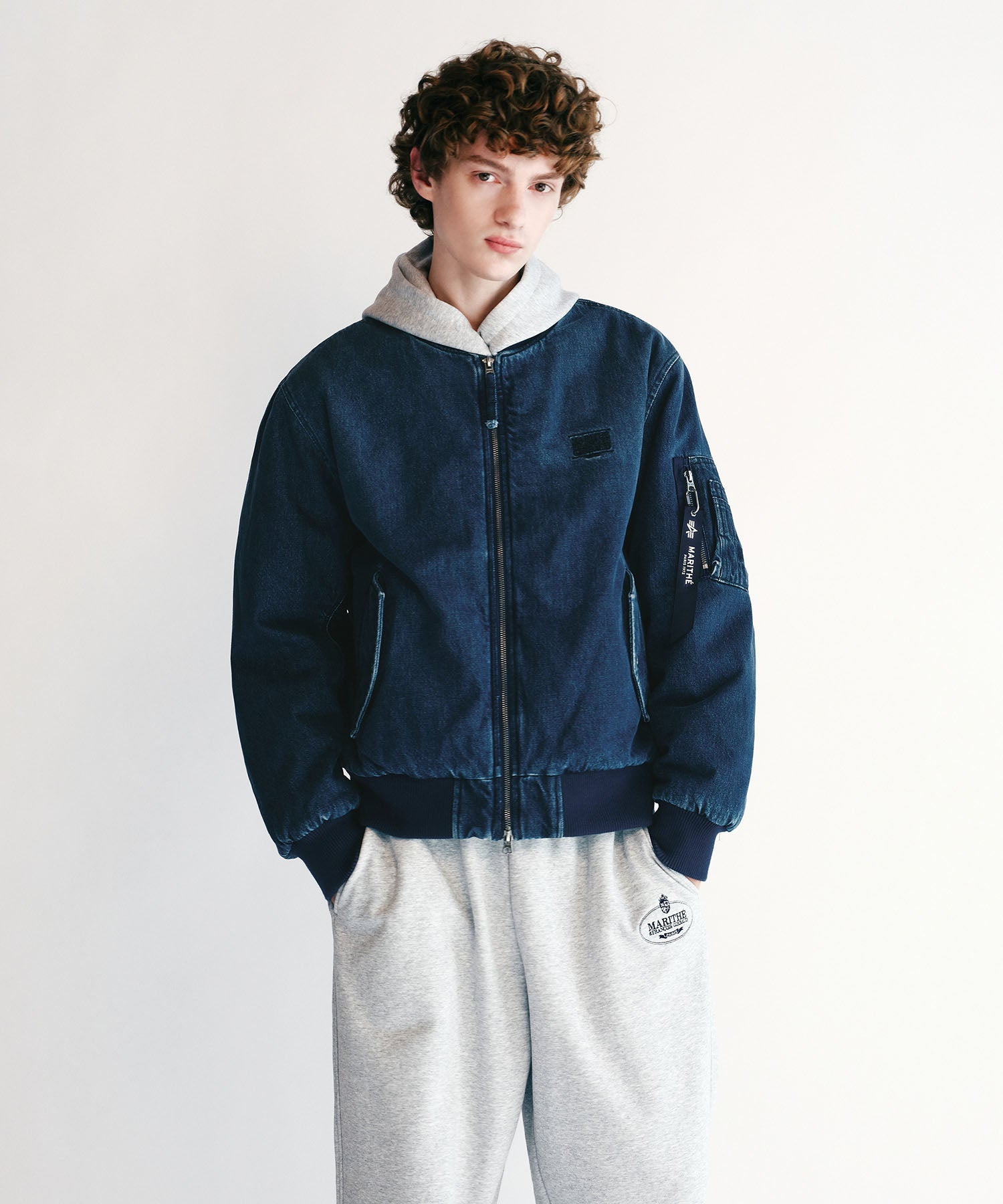 Marithe & Francois Girbaud - Marithe X Alpha Industries Ma-1 Jumper (Blue) product image 1 | TRAB K-Fashion Australia