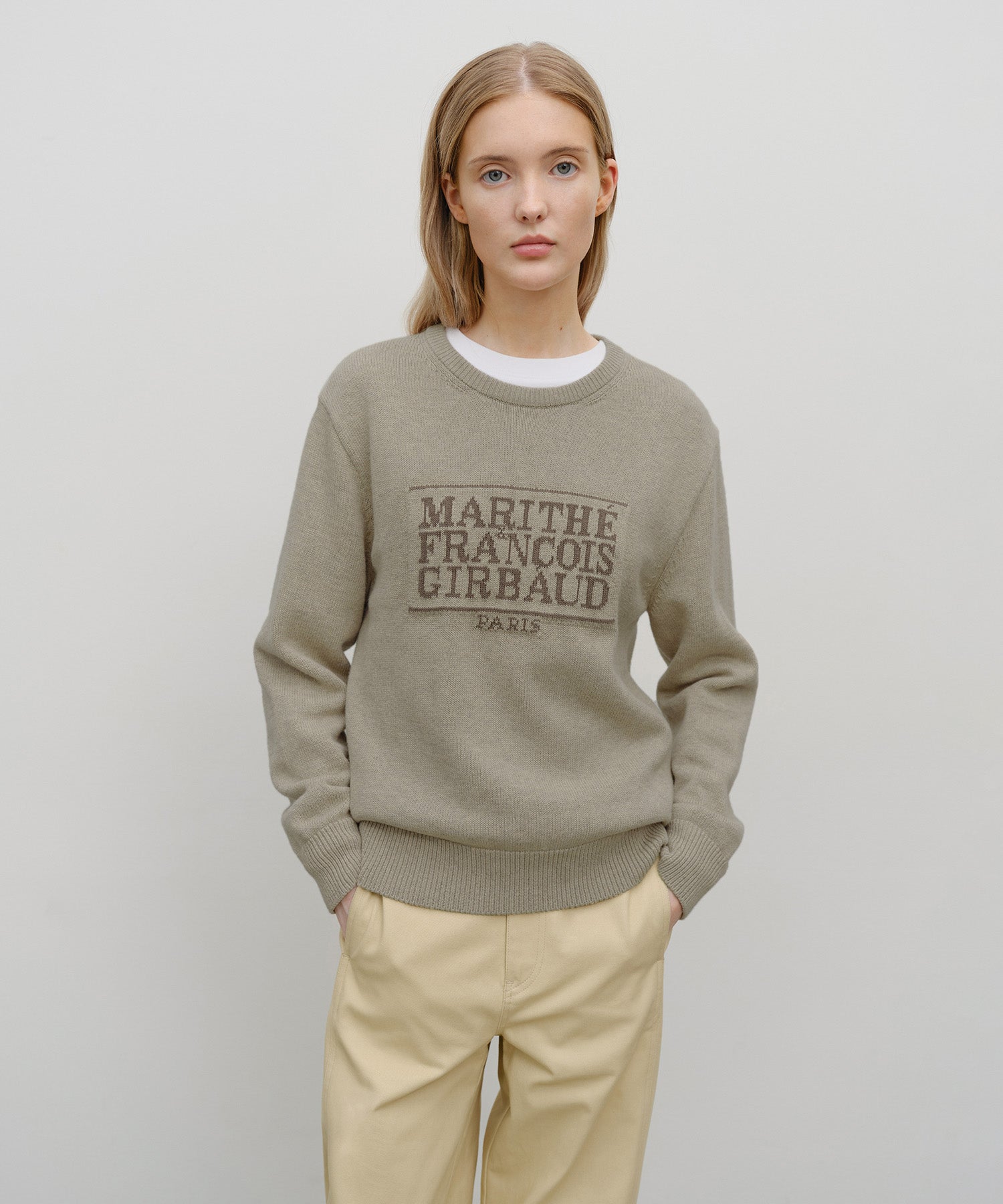Marithe & Francois Girbaud - Classic Logo Knit Pullover (Oatmeal) product image 4 | TRAB K-Fashion Australia