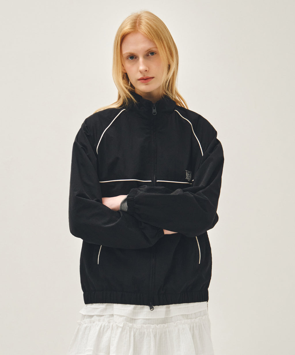 Marithe & Francois Girbaud - Classic Logo High Neck Wind Jacket (Black) product image 1 | TRAB K-Fashion Australia