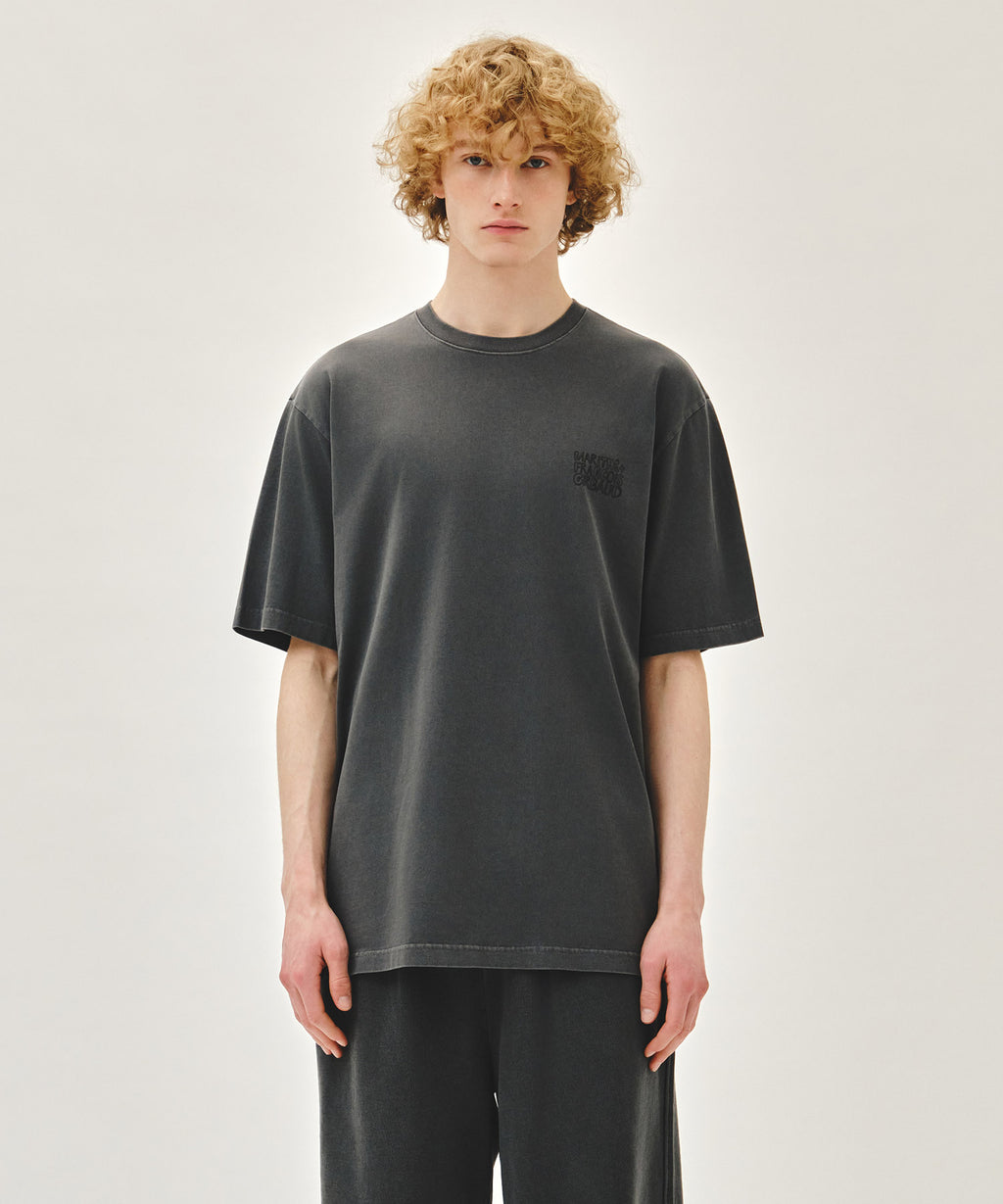 Marithe & Francois Girbaud - Drawing Logo Dyeing Tee (Charcoal) product image 1 | TRAB K-Fashion Australia