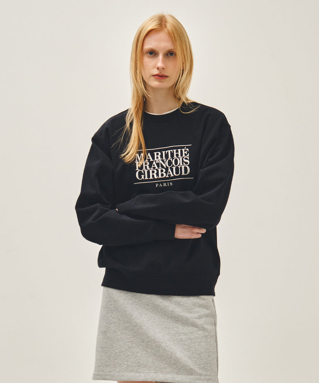 Marithe & Francois Girbaud - Classic Logo Embroidery Sweatshirt (Navy) product image 1 | TRAB K-Fashion Australia
