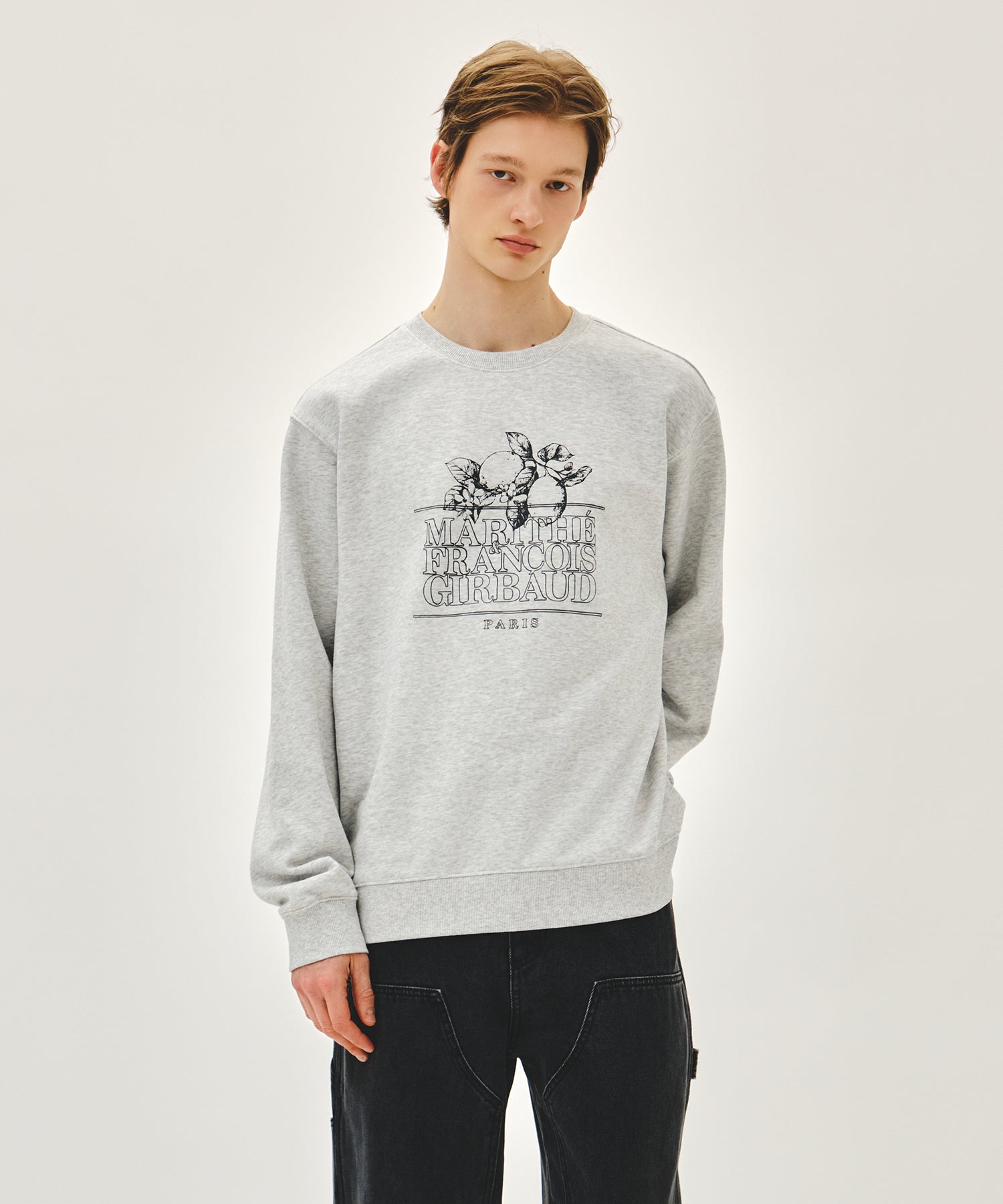 Marithe & Francois Girbaud - Lemon Classic Logo Sweatshirt (Light Heather Gray) product image 1 | TRAB K-Fashion Australia