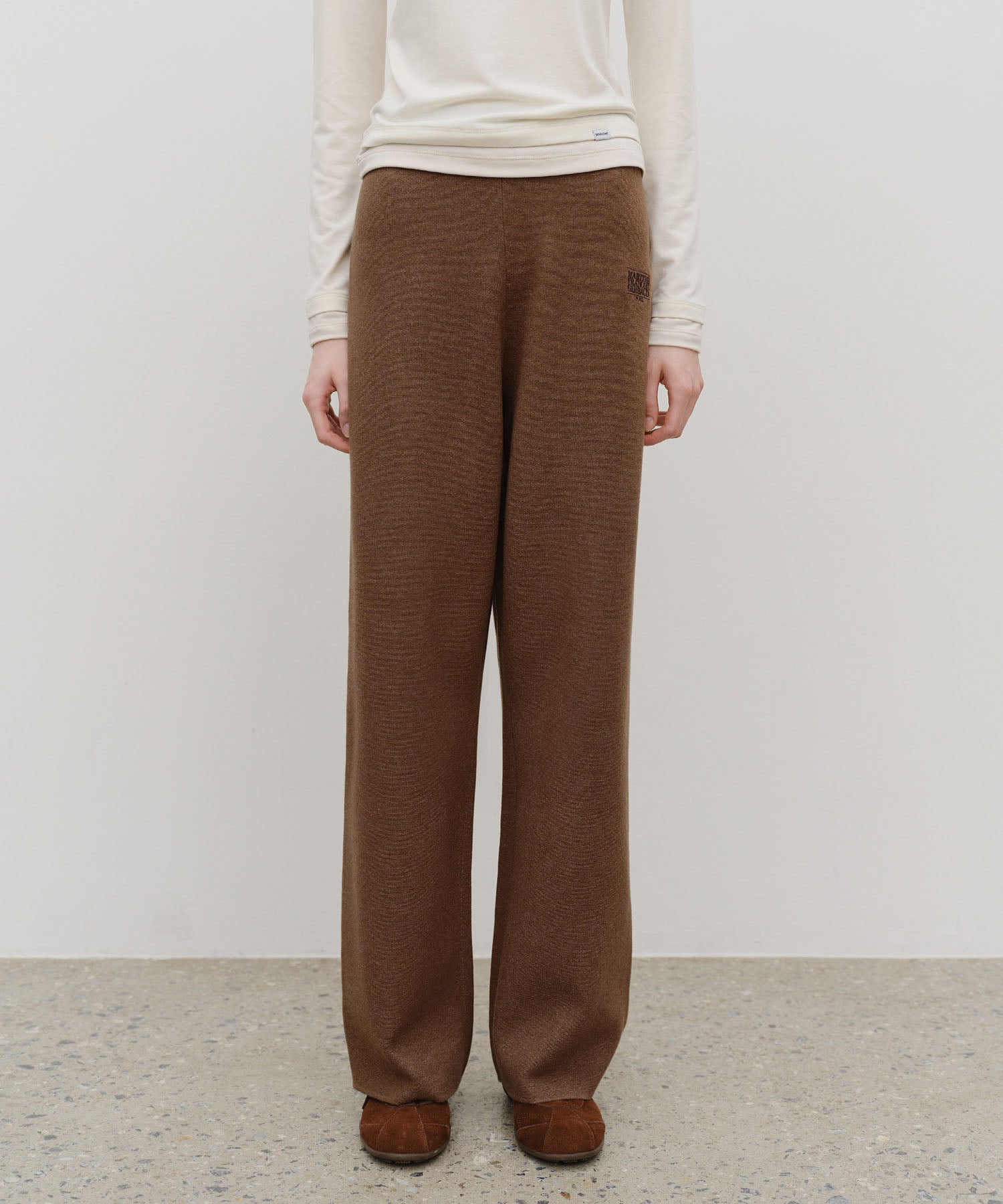 Marithe & Francois Girbaud - Classic Logo Knit Pants (Brown) product image 1 | TRAB K-Fashion Australia