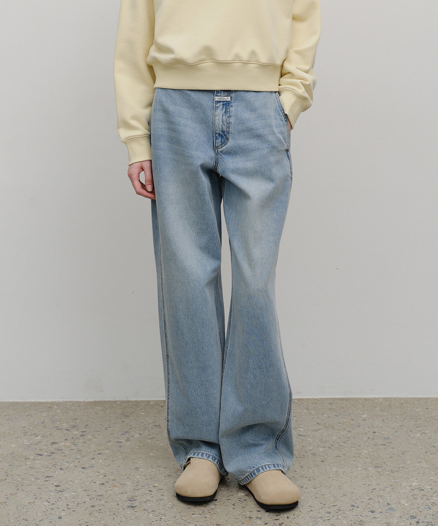 Marithe & Francois Girbaud - Wide Balloon Fit Denim Pants (Light Blue) product image 1 | TRAB K-Fashion Australia