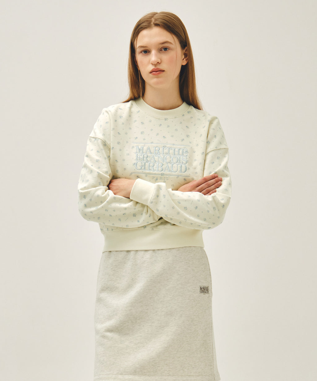 Marithe & Francois Girbaud - Classic Logo Crop Sweatshirt (Flower) product image 1 | TRAB K-Fashion Australia