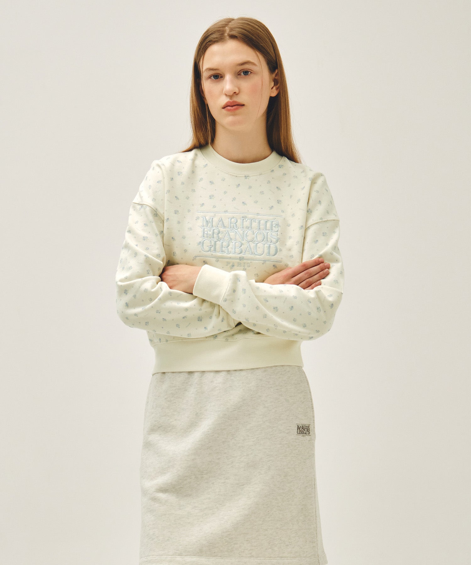 Marithe & Francois Girbaud - Classic Logo Crop Sweatshirt (Flower) product image 1 | TRAB K-Fashion Australia