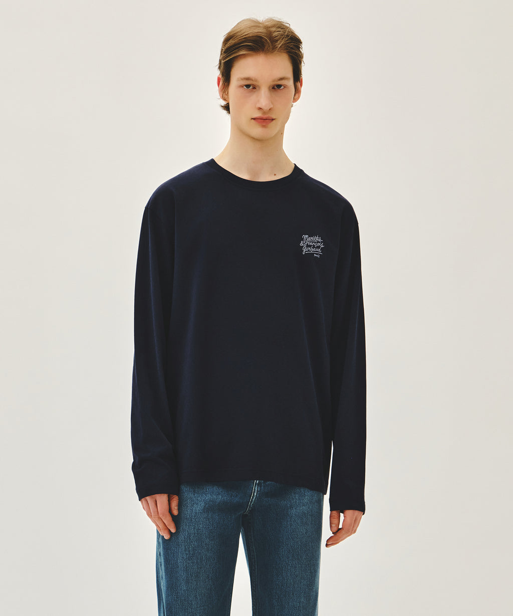 Marithe & Francois Girbaud - Back Drawing Logo Long Sleeve Tee (Navy) product image 1 | TRAB K-Fashion Australia