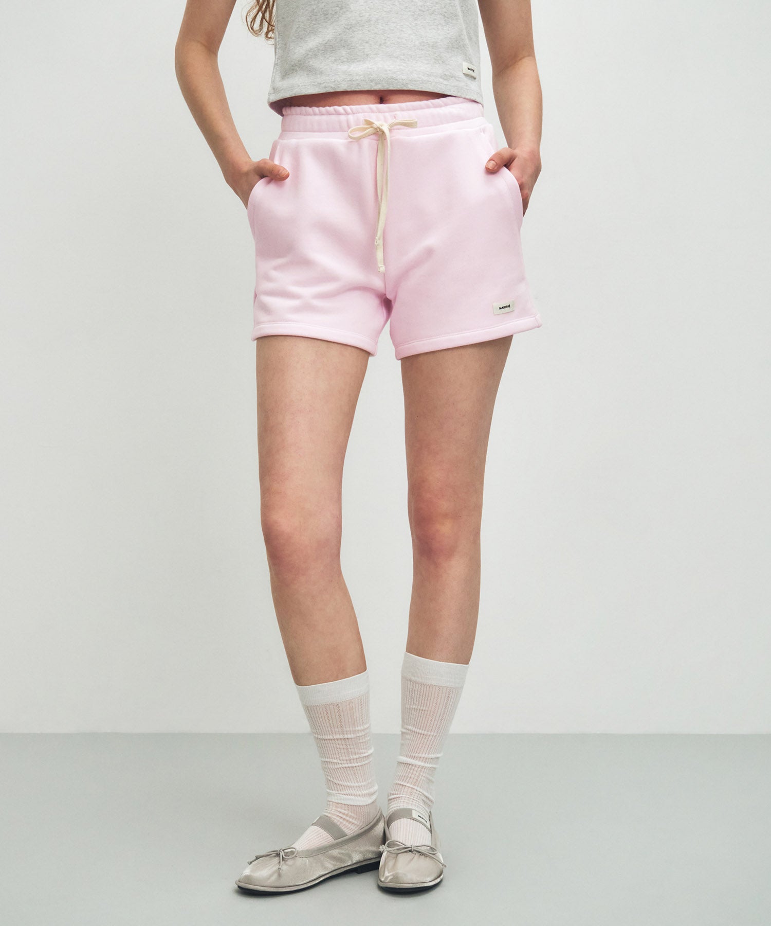 Marithe & Francois Girbaud - Basic Sweat Shorts (Light Pink) product image 1 | TRAB K-Fashion Australia