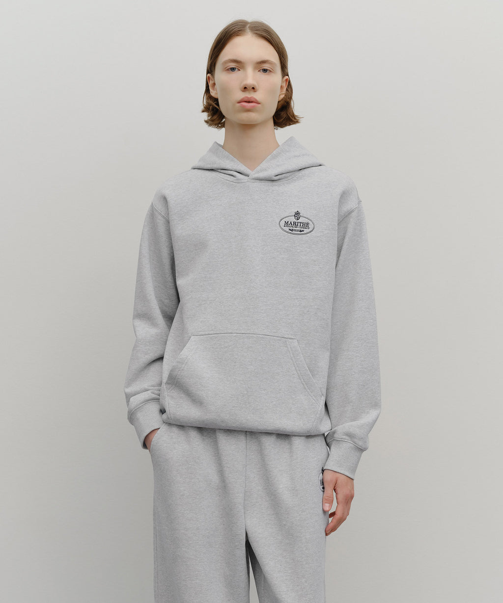 Marithe & Francois Girbaud - Crown Crest Symbol Hoodie (brushed) (Heather Gray) product image 1 | TRAB K-Fashion Australia