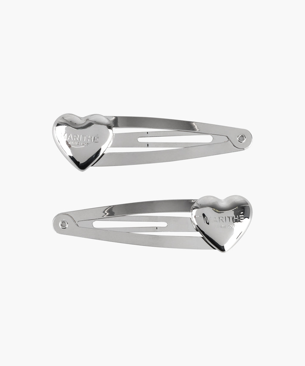 Marithe & Francois Girbaud - Regular Logo Heart Hair Pin 2pack (Silver) product image 1 | TRAB K-Fashion Australia