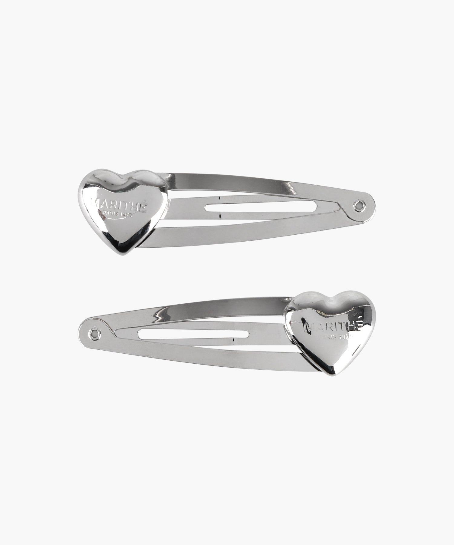 Marithe & Francois Girbaud - Regular Logo Heart Hair Pin 2pack (Silver) product image 1 | TRAB K-Fashion Australia