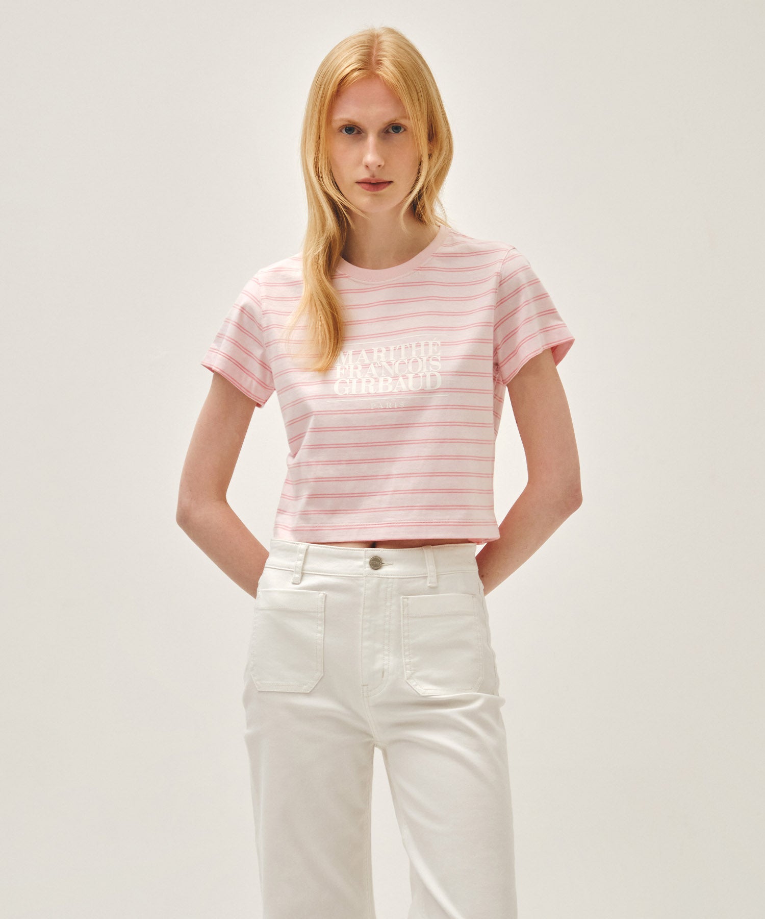 Marithe & Francois Girbaud - Classic Logo Crop Tee (Pink) product image 1 | TRAB K-Fashion Australia
